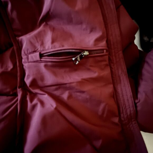 Andrew Marc Womens Large Ox Blood Red Hooded Jacket Quilted Puffer Winter L Lrg - Picture 9 of 13